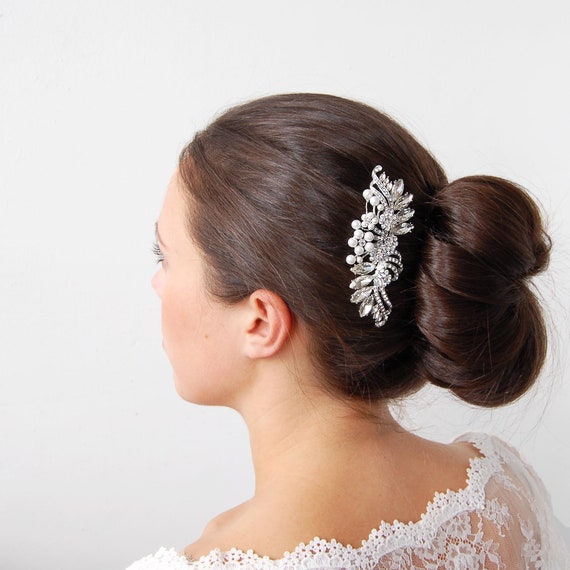 Pettine Per Capelli Da Sposa Argento Con Perle E Strass – Accessorio Vintage Per Acconciature Eleganti, Per Nozze E Cerimonie - 2