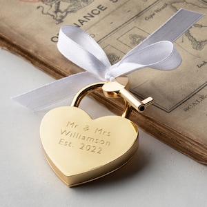 Personalised Love Padlock, Engagement Love Lock, Personalised Heart Padlock, Paris Padlock, Engraved Heart Padlock, Amsterdam Gold Love Lock 画像 2