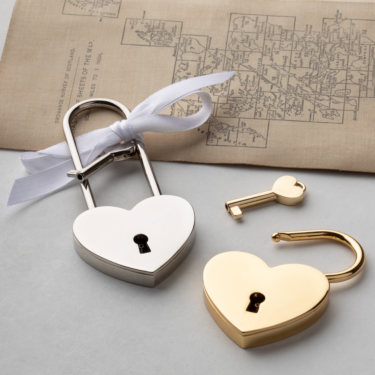 Personalised Love Padlock, Engagement Love Lock, Personalised Heart