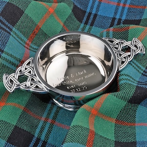Personalised Quaich, Engraved Wedding Quaich, Scottish Wedding Gift, Personalised Traditional Scottish Wedding Gift, Engraved Keepsake Gift