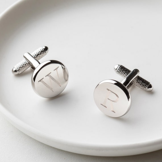 thumbnail image 2 of Mens Initial Cuff Links Cuff-Daddy Letter F Cufflinks - Monogram Initial Cuff Links With Gift Box For Men Alphabet Cufflinks For Groomsmen 2 of 9