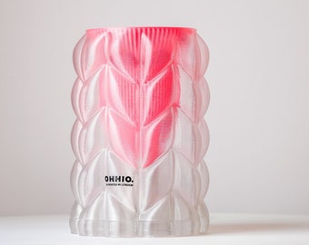 Super Chunky Knit Lamp - Transparent Vibes, Pink Bedside, Table, Desk Lamp. Unique gift for her. Cozy, Unusual, Ambient, Soft, Eco-friendly.