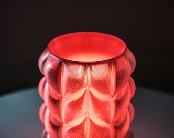 Super Chunky Knit Lamp - Transparent Vibes, Pink Bedside, Table, Desk Lamp. Unique gift for her. Cozy, Unusual, Ambient, Soft, Eco-friendly.