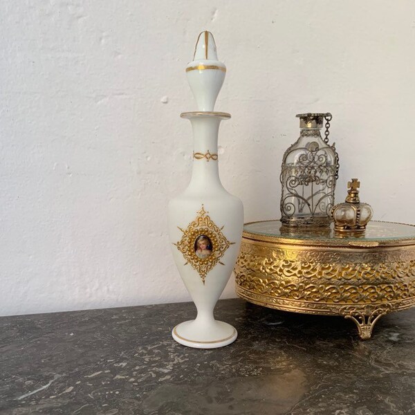 Vintage portrait perfume bottle vanity decor