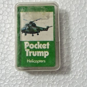 Mini Vintage Palitoy Bolsillo Trump Helicópteros Juegos de Cartas