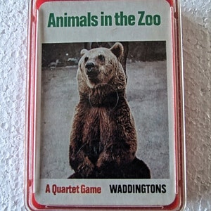 Vintage Waddingtons Quartet Game  Animals in the Zoo