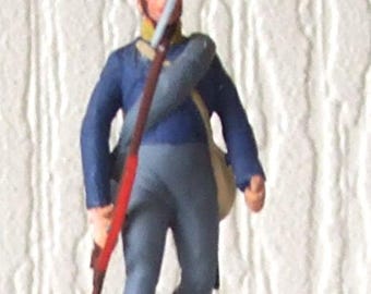 Miniatura de fusilero prusiano de plomo vintage muy rara pintada a mano