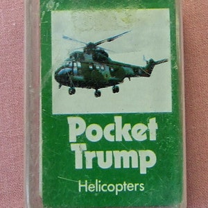 Mini Vintage Palitoy Bolsillo Trump Helicópteros Juegos de Cartas