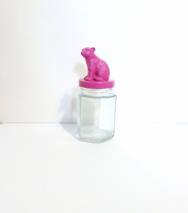 Pink Baby Bear Mason Jar Topper Animal Jar Storage Bear Etsy