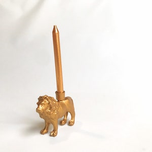 Lion Candle Holder Cake Topper / Lion Animal Birthday Party Decor Supplies / Lion Party Decor / Cupcake Decorations image 6