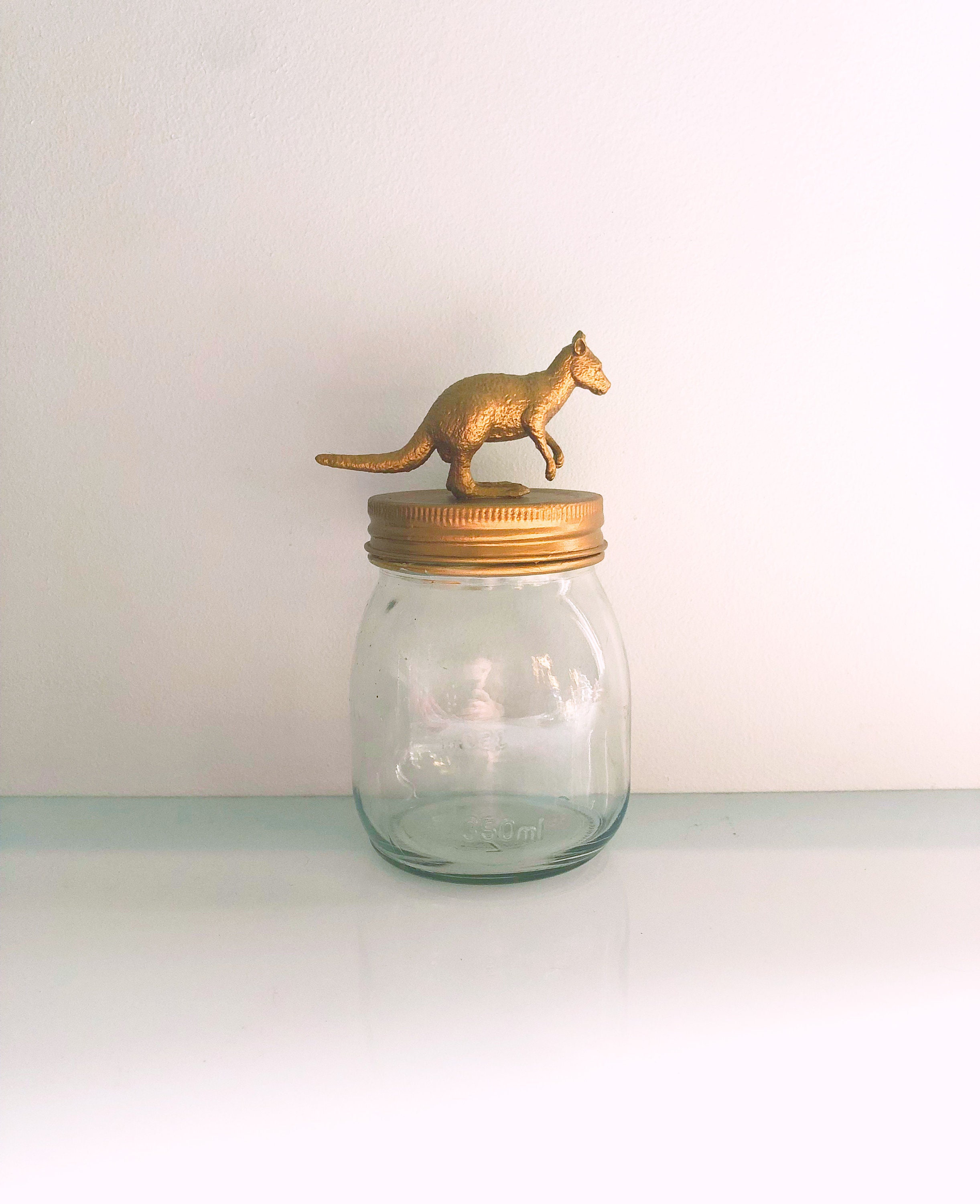 Gold Kangaroo Wallaby Mason Jar Topper Gold Animal Jar Etsy
