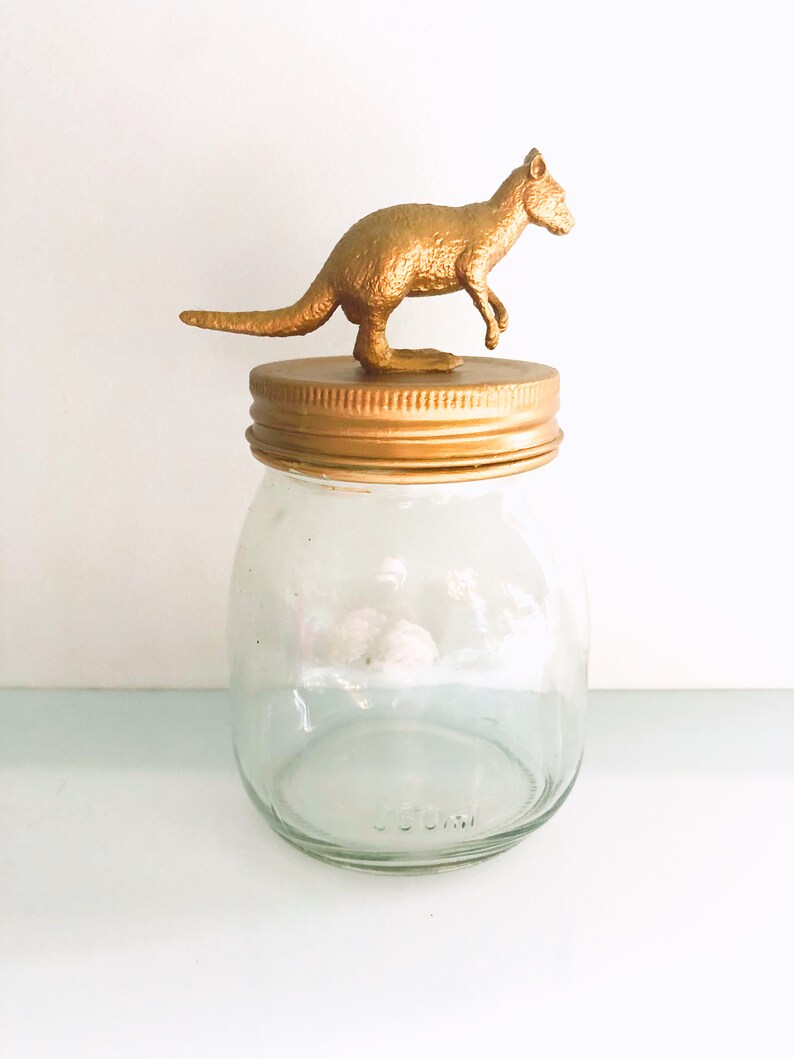 Gold Kangaroo Wallaby Mason Jar Topper Gold Animal Jar Etsy