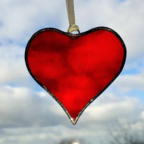 Mini Green Heart Suncatcher Anniversary Gift Valentines Etsy UK