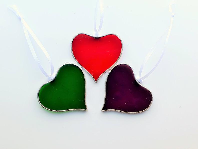 Mini Green Heart Suncatcher Anniversary Gift Valentines Etsy UK