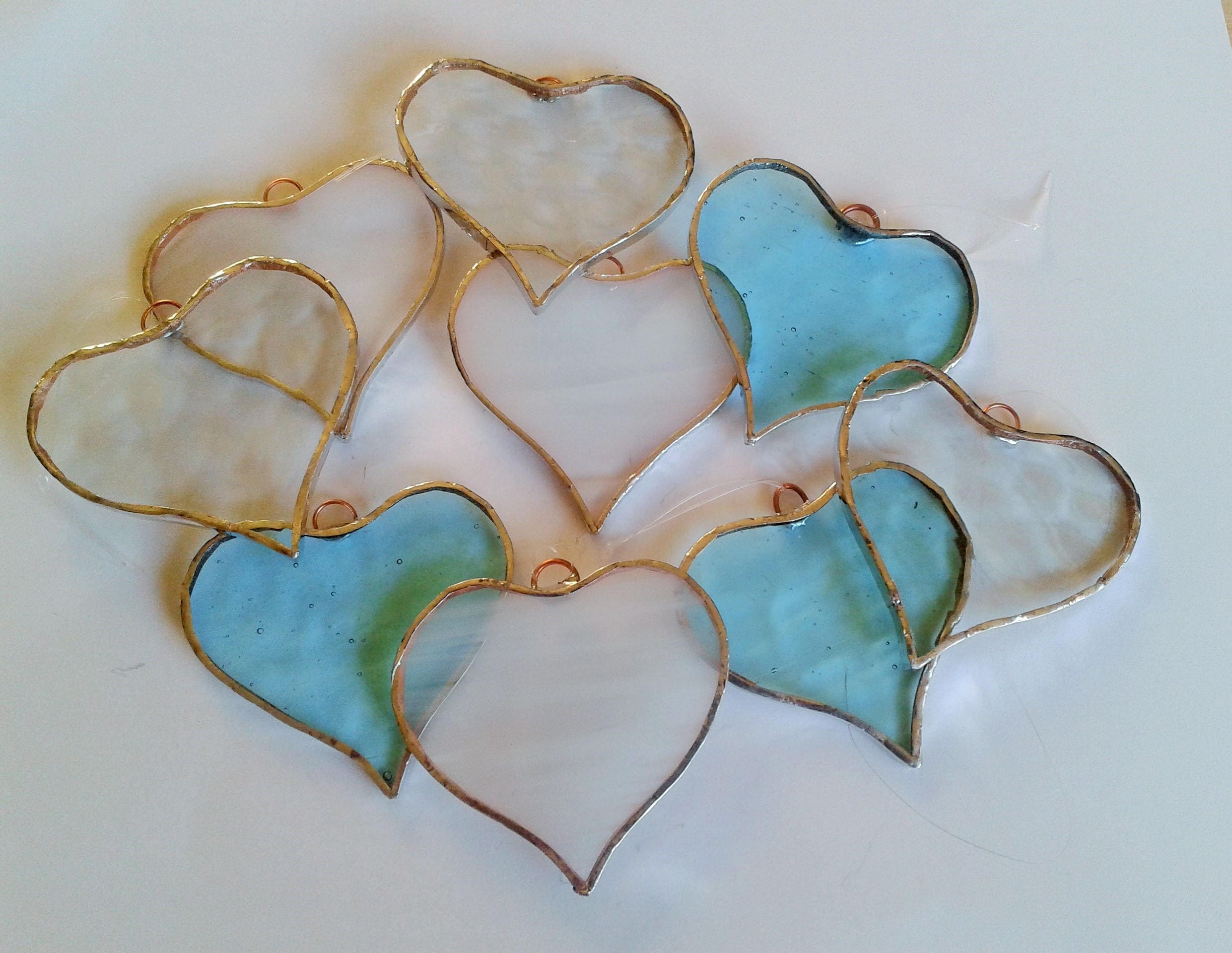 Mini Green Heart Suncatcher Anniversary Gift Valentines Etsy UK