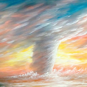 Abstract Beach Sunset, Abstract, Abstract Art, Beach , Beach Art, Beach Sunset, Beach Decor, Tornado, Waterspout, Tornadoes