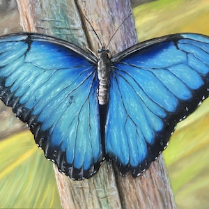 Butterfly Art, Butterfly, Blue Butterfly Painting, Wall Decor, Art Decor, Wall Art, Blue, Wildlife, Nature, Oil Painting, Ori Art