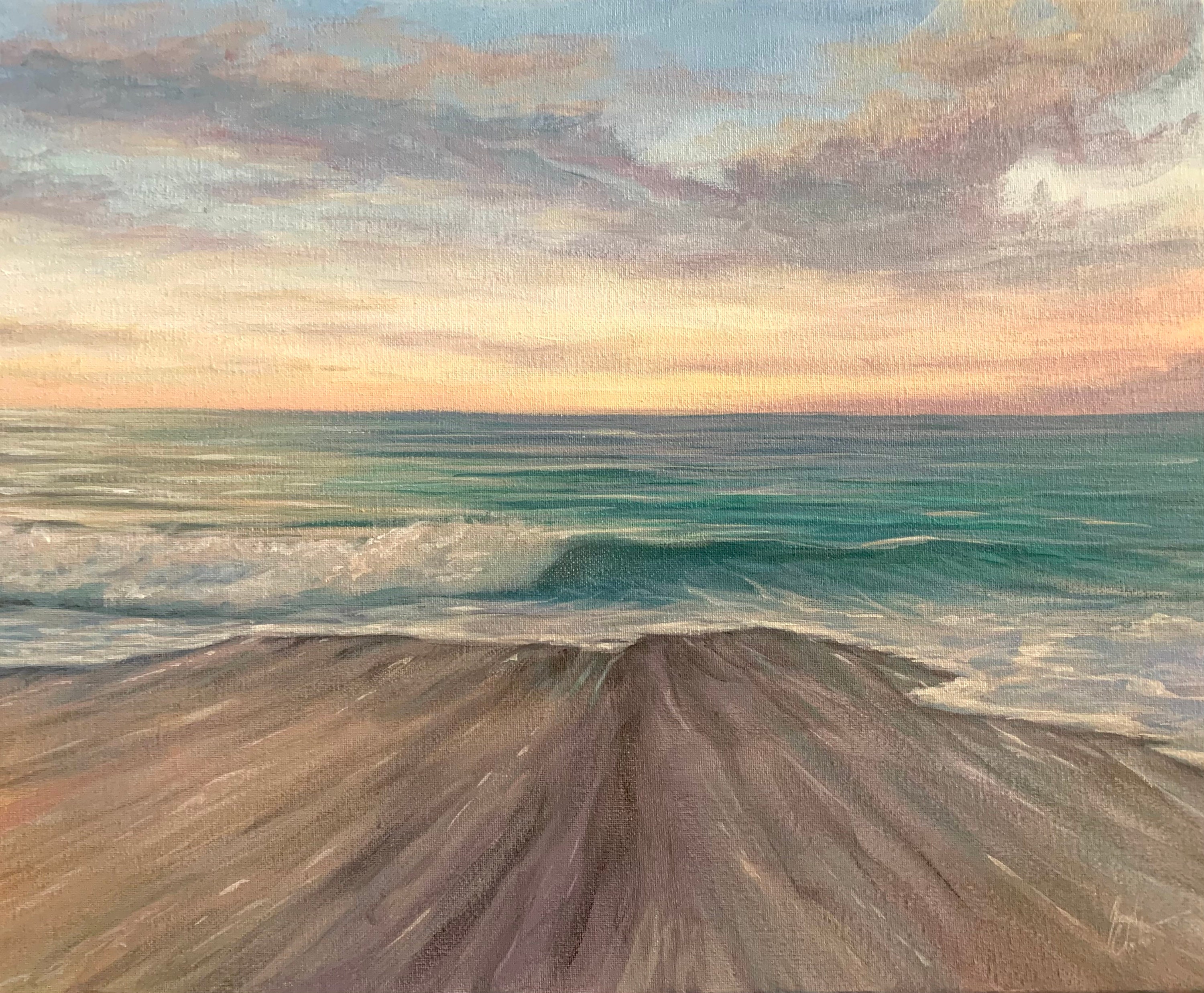 Beach Art, Wall Decor, Beach Decor, Beach Sunset, Waves, Sunset Art