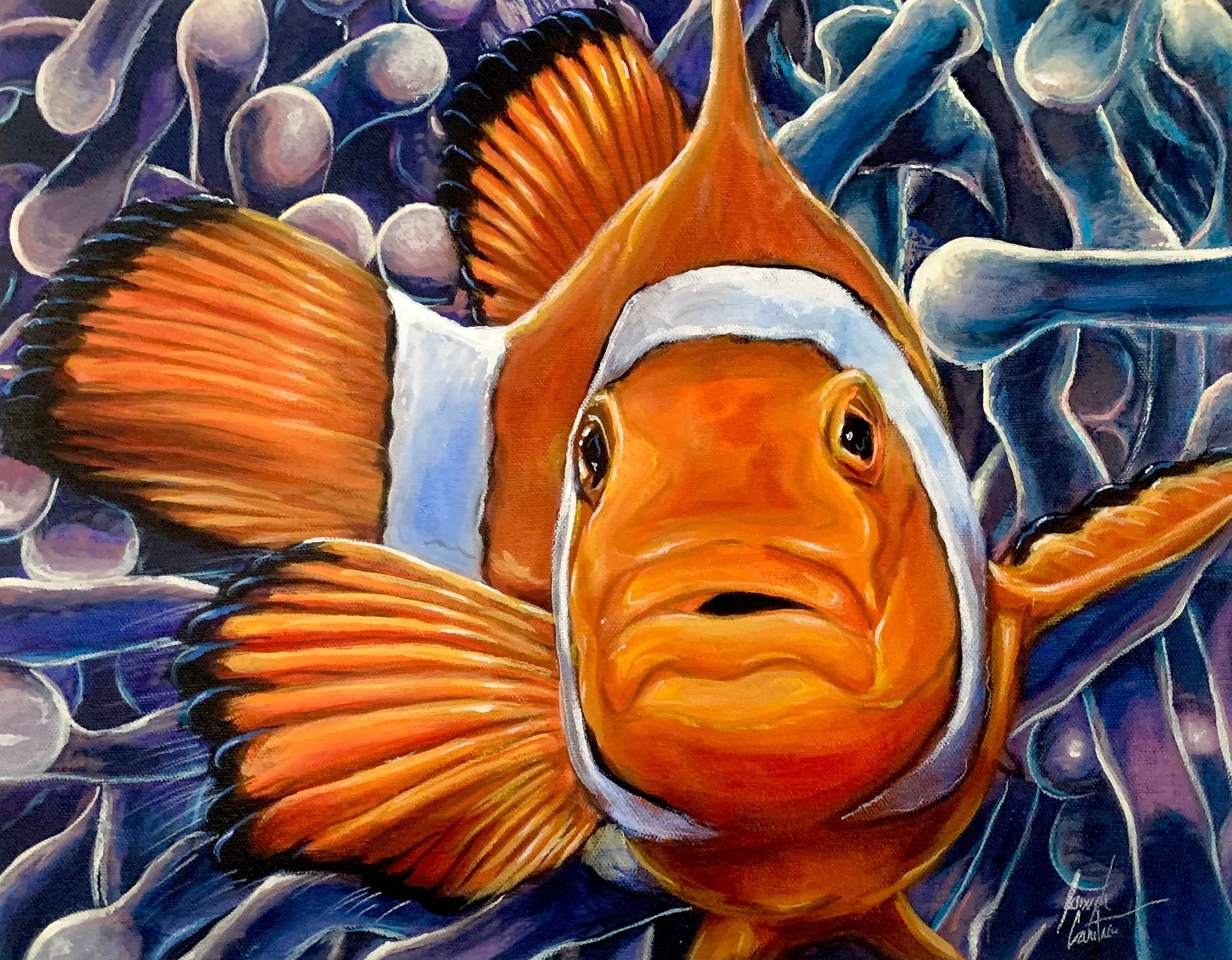 Fish Sculpture Painting