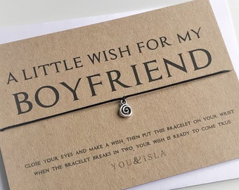 Gifts For Him Boyfriend Gift Birthday Bracelet Wish Card Valentines