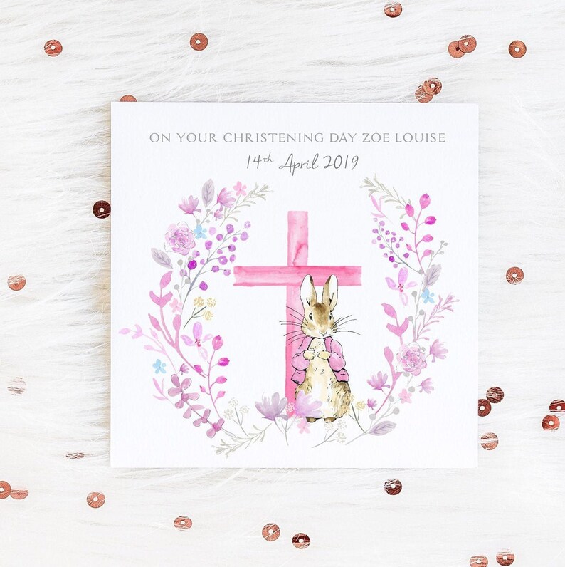 PERSONALISED Christening Card Peter Rabbit Card Baptism Card Etsy UK
