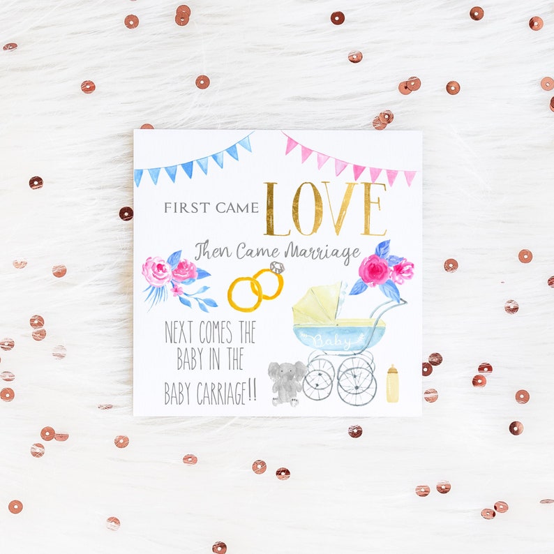 Baby Shower Card Pregnancy Announcement Card Grandparents Etsy