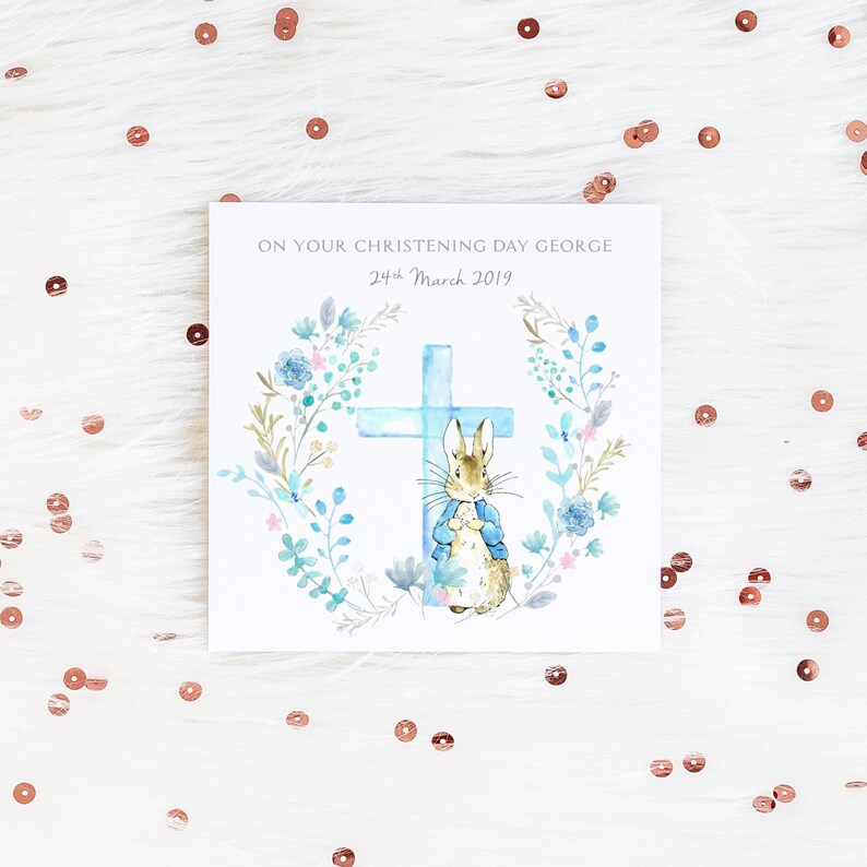 PERSONALISED Christening Card Peter Rabbit Card Baptism Card Etsy UK