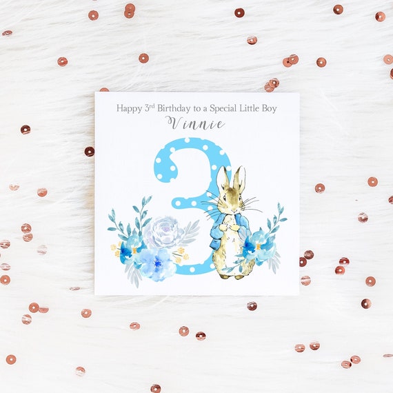 Personalised 3rd Birthday Card Peter Rabbit Card Boys Birthday Etsy