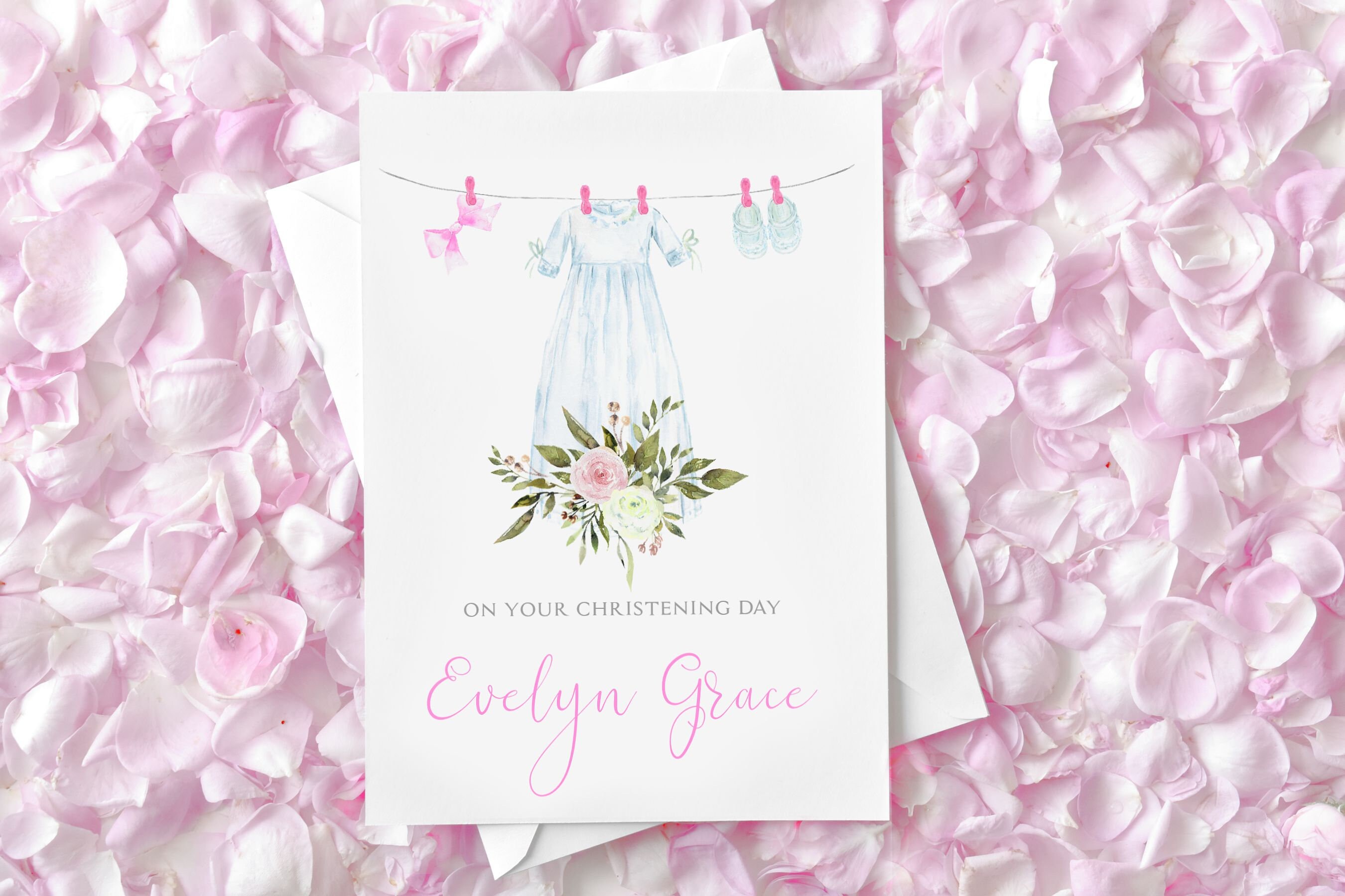 Personalised Christening Card Baby Christening Card Girl's Etsy UK