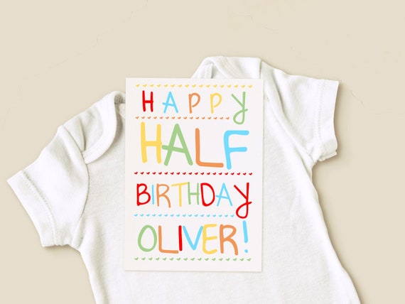 Personalised Half Birthday Card 6 Month Birthday Card 6 Month Etsy Hong Kong