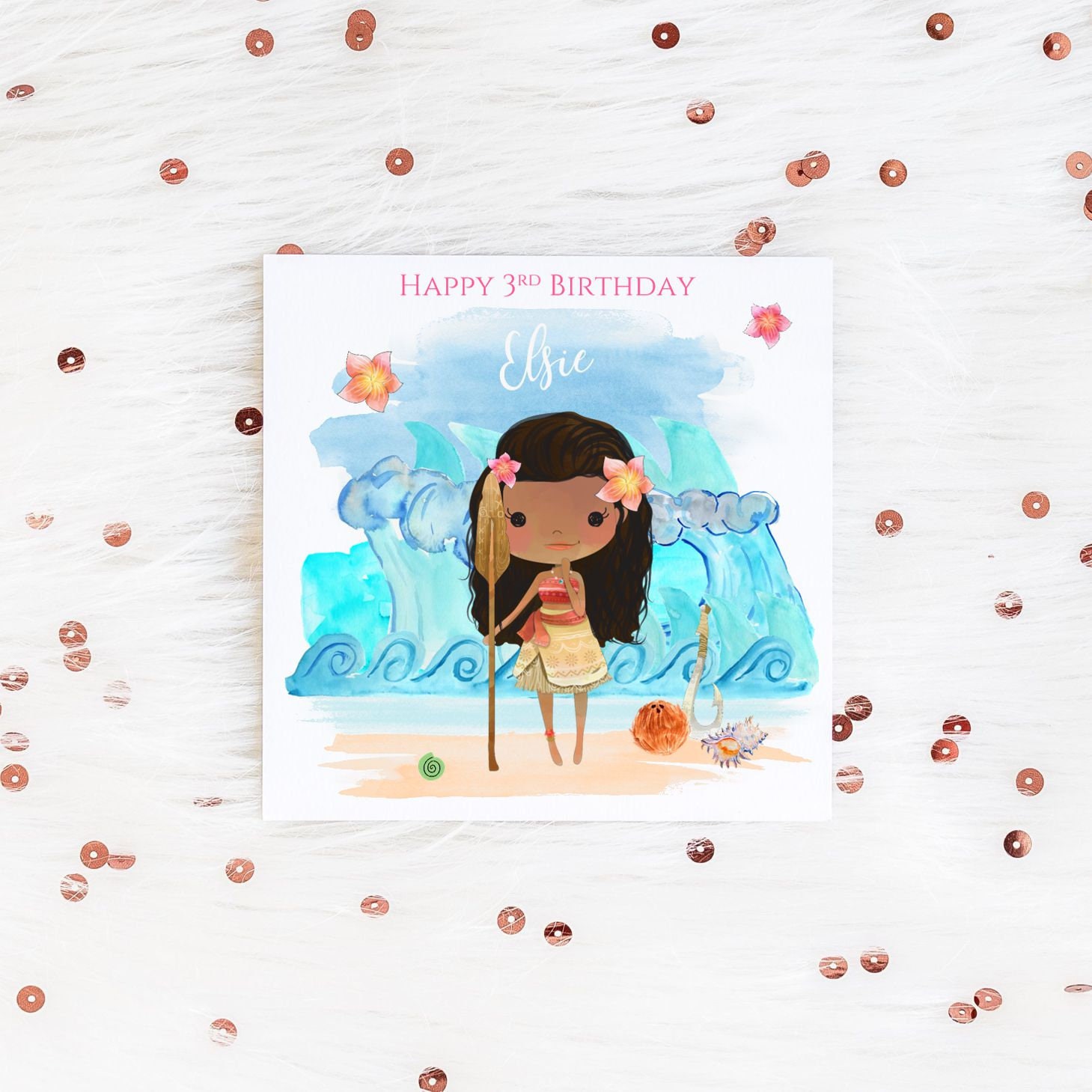 Moana Birthday Card Etsy