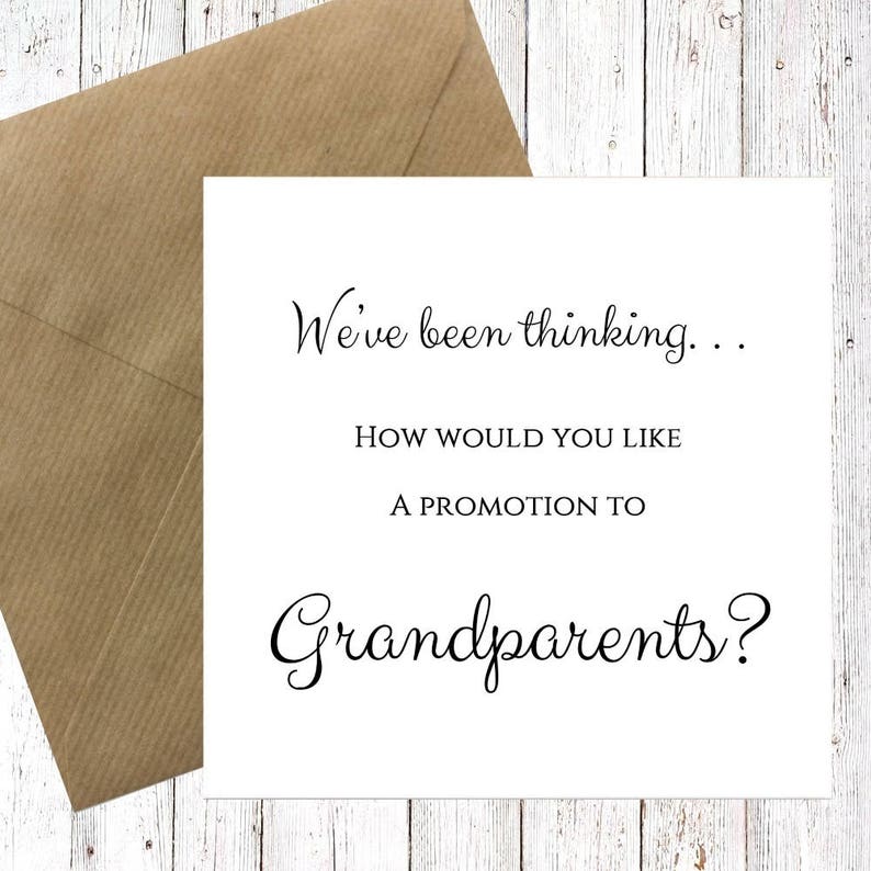 PREGNANCY REVEAL CARD grandparents announcement great Etsy