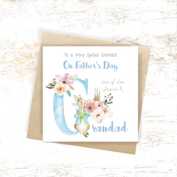 PERSONALISED GREETINGS CARD BEATRIX POTTER PETER RABBIT FIRST DAY AT SCHOOL