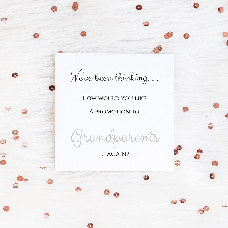 PREGNANCY REVEAL CARD Grandparents Announcement Great Etsy UK