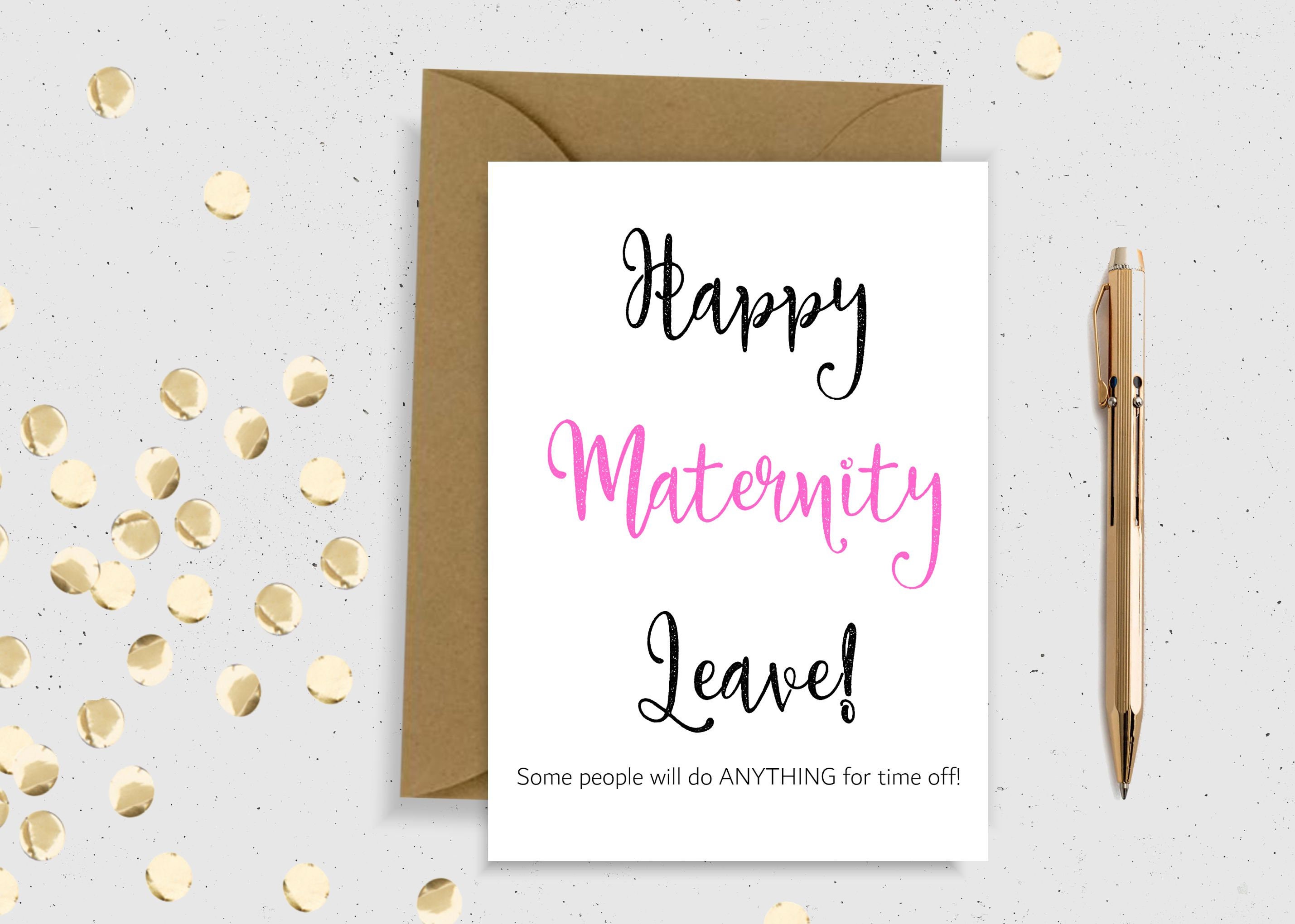 Maternity leave card Congratulations pregnancy Card mum to be Etsy