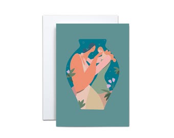 Mother Daughter Greeting Card: Emotional Support, GCSEs Clare Stanley Art