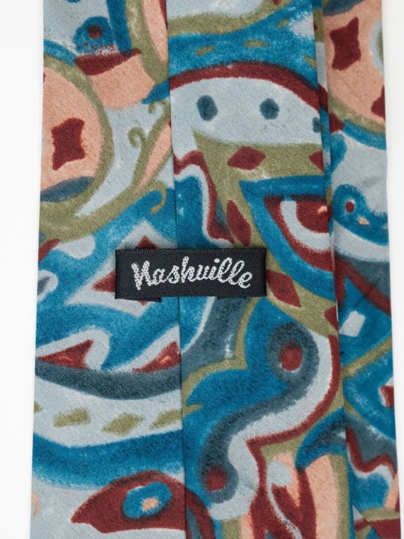 Vintage Nashville Tie Blue Pink Abstract Tie Mens… - image 6