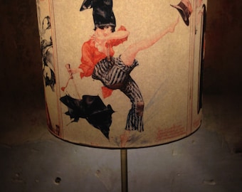 Old Vintage Parisian Lifestyle and Fashion inspired Lamp Shade 'PARISIENNE OUI'