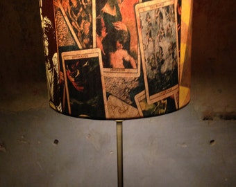 Early 20th Century Americana Carnival- Circus inspired Lampshade 'COLDBLUELOUISVOODOO'