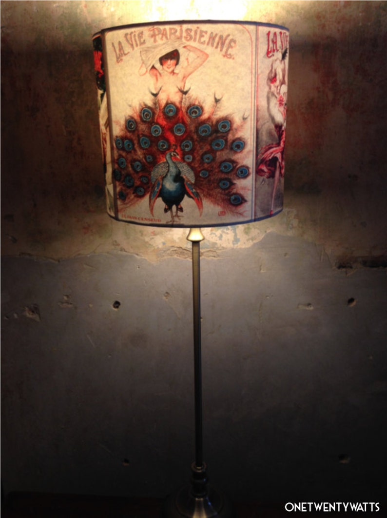 Vintage Parisian Style Boudoir inspired Lampshade 'PARISIENNE PROVOCATEUR' image 5