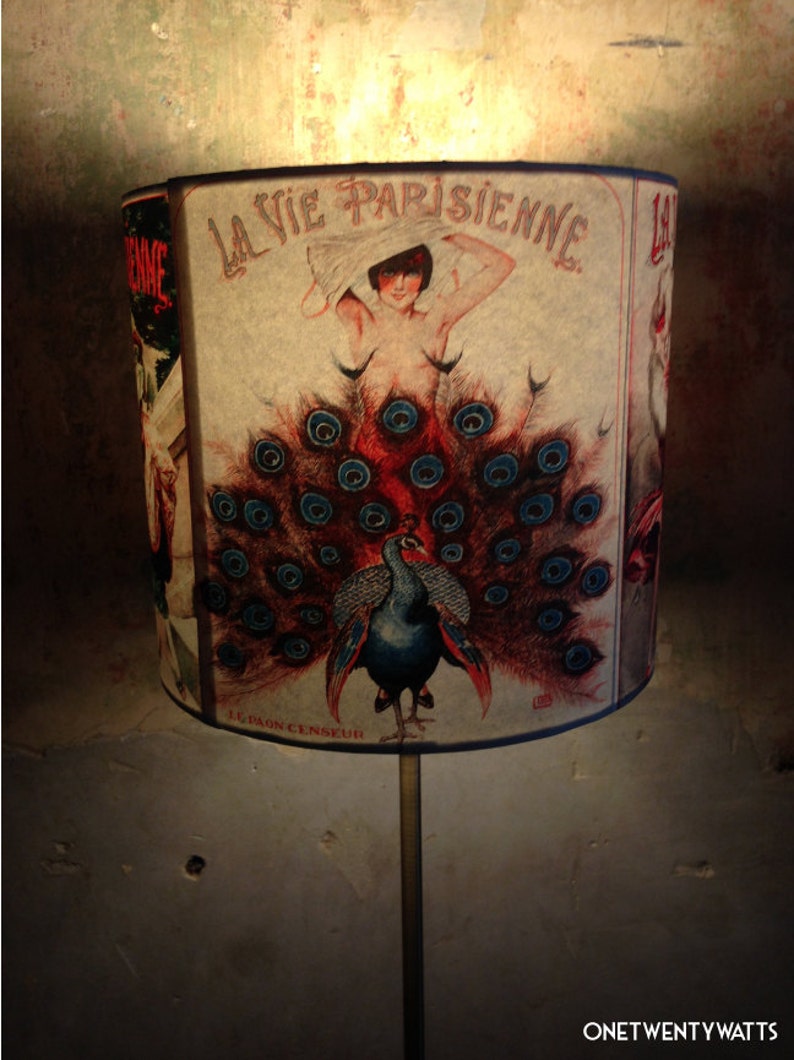 Vintage Parisian Style Boudoir inspired Lampshade 'PARISIENNE PROVOCATEUR' image 2