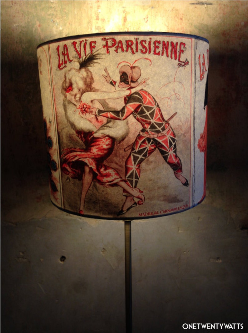 Vintage Parisian Style Boudoir inspired Lampshade 'PARISIENNE PROVOCATEUR' imagem 3