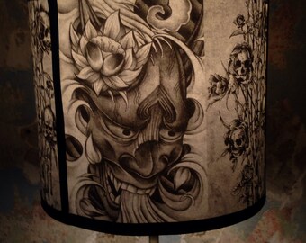 Gothic SteamPunk ART Sketch Inspired Lamp Shade 'SKULLEDTOO'