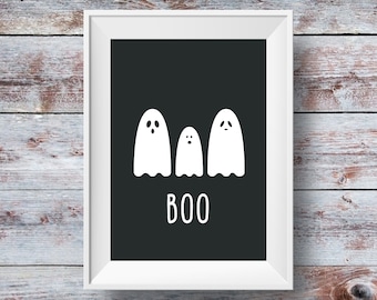 Boo Ghost Halloween Print: Spooky Wall Decor (Digital Download)