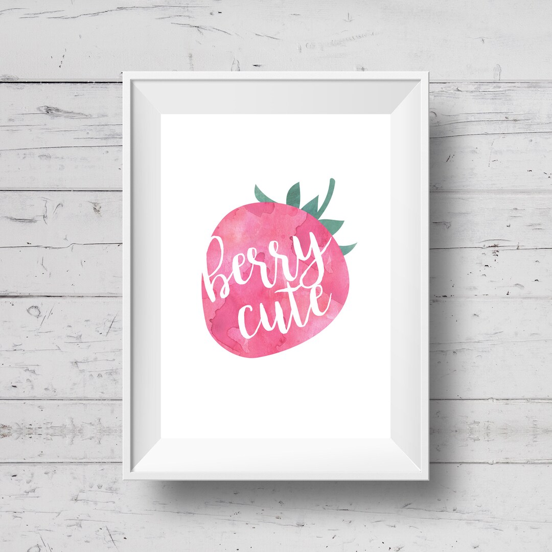 Baby Raspberry Print Strawberry Watercolor Nursery Print, Berry Decor (digital Download) - Etsy