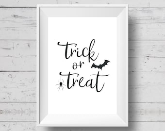 Trick or Treat Halloween Print: Spooky Home Decor (Digital Download)
