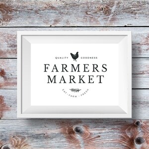 Farmers Market Print, Farmhouse Sign, Farmers Market Sign, Modern ...