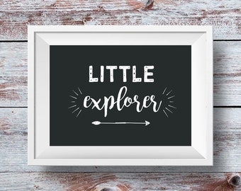 Little Explorer Nursery Print: Modern Travel Art (Digital Download)