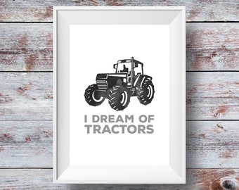 Tractor Nursery Print: Farmhouse Boy Room Art (Digital Download)