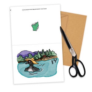 Vakantie Loon - Wish You Were Here / Pensioen / Maine-kaart, afdrukken en gebruiken - digitale download